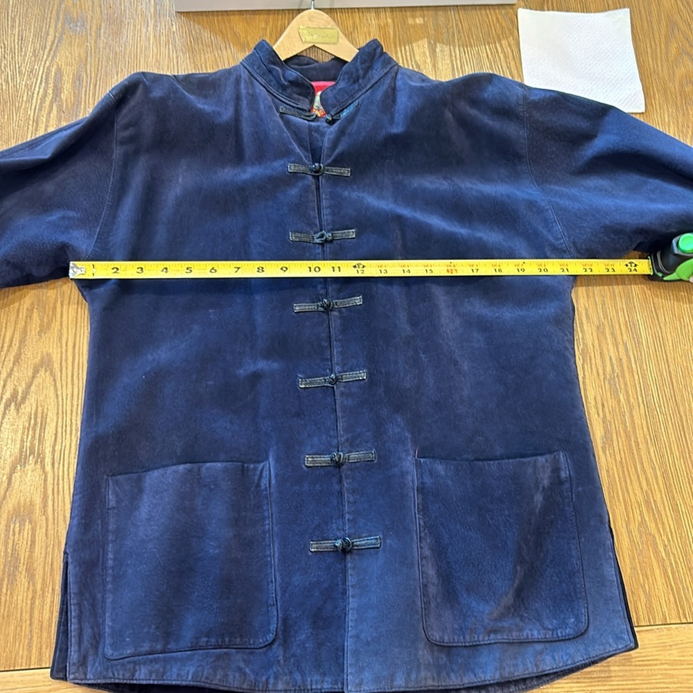 Shanghai Tang Size small women’s leather navy beautiful!!! Coat - Picture 12 of 16